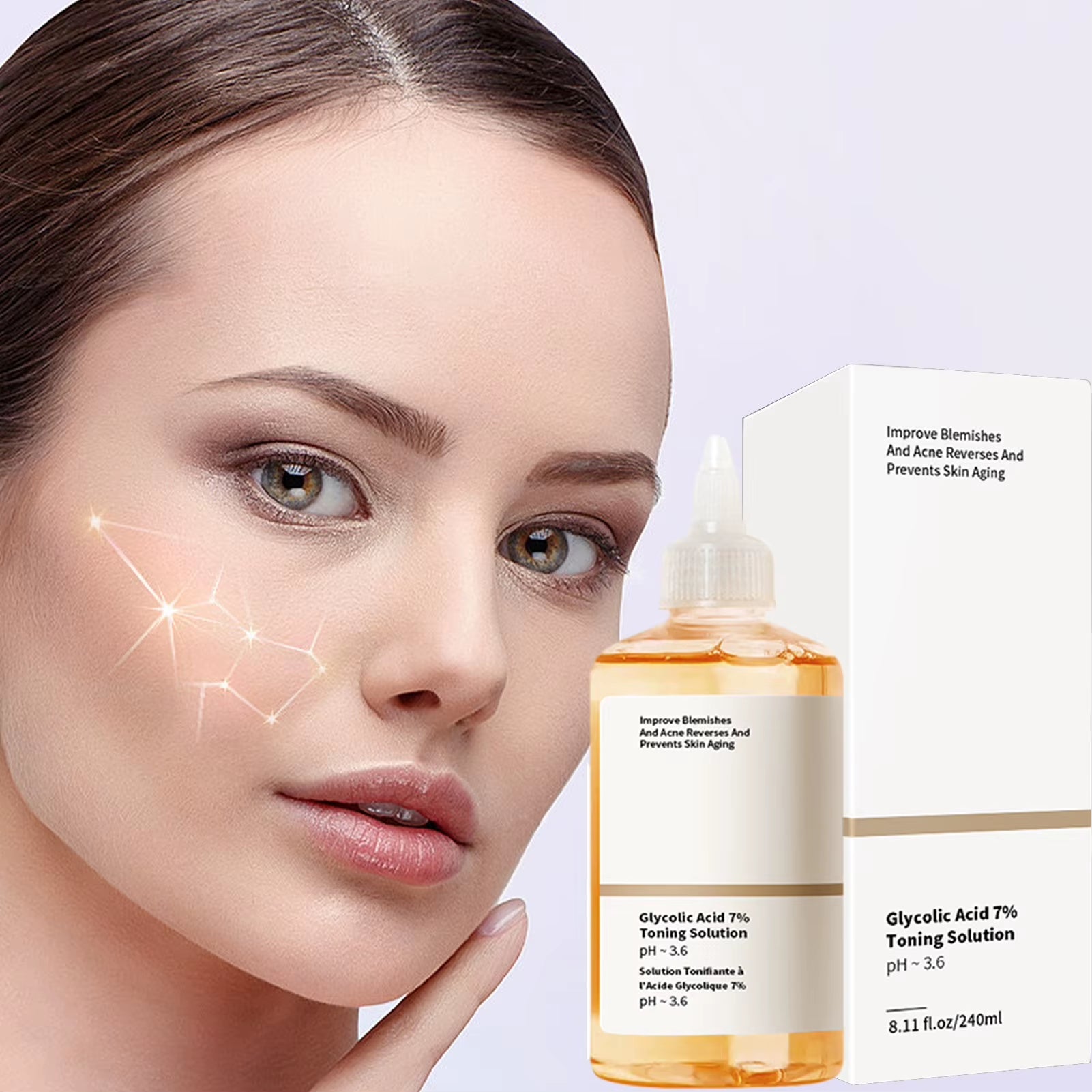 240Ml Glycolic Acid 7% Toning Solution Ordinary Acne Remover Lifting Firming Wrinkles Glowing Facial Care Glycolic Acid Toner