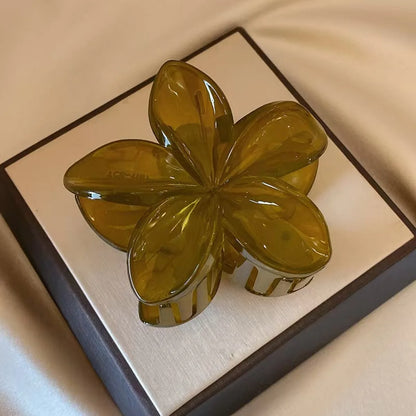 Women's Laser Mermaid Princess Flower Shaped 8cm/3.15in Large-Size Brown Beige Lightweight Plastic Hair Clips Fashionable