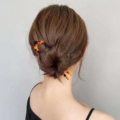 1 PC Acrylic Fish Tail U-shaped Hairpin - French Twist Hairpin - Lazy Bun Hairpin - Suitable for all hair types