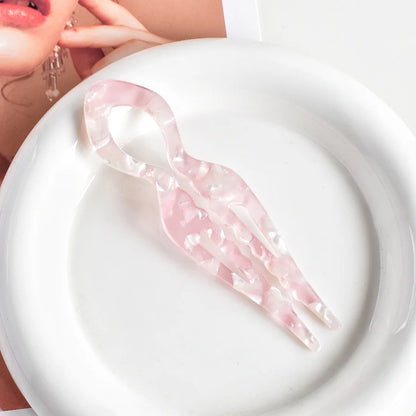 1 PC Acrylic Fish Tail U-shaped Hairpin - French Twist Hairpin - Lazy Bun Hairpin - Suitable for all hair types