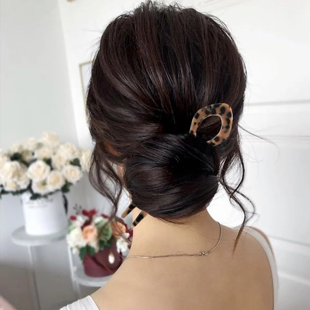 1 PC Acrylic Fish Tail U-shaped Hairpin - French Twist Hairpin - Lazy Bun Hairpin - Suitable for all hair types