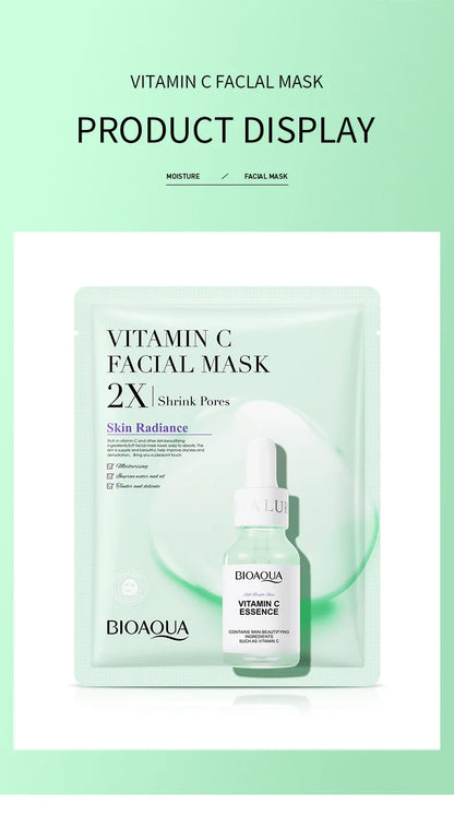 20 Pieces BIOAQUA Centella Collagen Vitamin C Facial Mask Moisturizing Refreshing Sheet Masks Hyaluronic Acid Skin Care Products