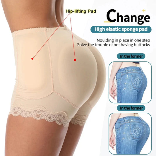 Body Shaper Underwear With Hips Pads Filler Sexy Butt Lifter Enhancer Control Panties Belly Smooth Shapewear Fake Buttock Plus