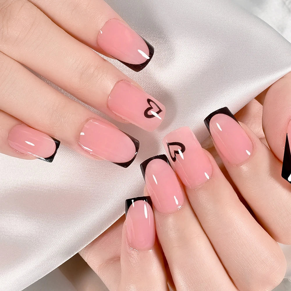 24Pcs Retro Flower Long Coffin French Fake Nails Caviar Bead Floral Gold Hollow Design Press On Nail Tips Y2k Acrylic False Nail