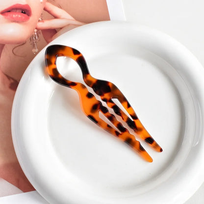 1 PC Acrylic Fish Tail U-shaped Hairpin - French Twist Hairpin - Lazy Bun Hairpin - Suitable for all hair types