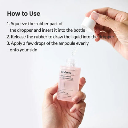 30ml Biodance Pore Tightening Collagen Ampoule Panthenol Ceramide Hyaluronic Acid Calming Soothing Hydrate Hydro Cera-Nol Serum