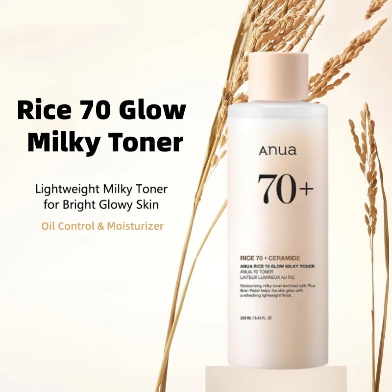 Coffret de soins coréens ANUA Riz 70 Tonique Lacté Éclat, Lait Hydratant Intensif, Hydratant & Nourrissant, Soin Barrière 2 pièces