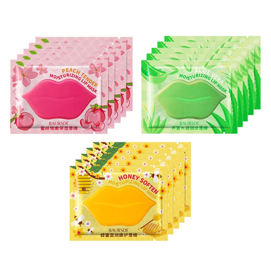 5/10pcs/lot Collagen Nourishing Lip Mask  Moisturizing Fruits Essence Firming Anti Wrinkle Lip Patch Skin Care