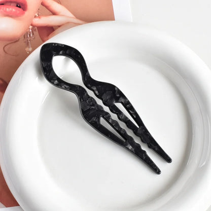 1 PC Acrylic Fish Tail U-shaped Hairpin - French Twist Hairpin - Lazy Bun Hairpin - Suitable for all hair types