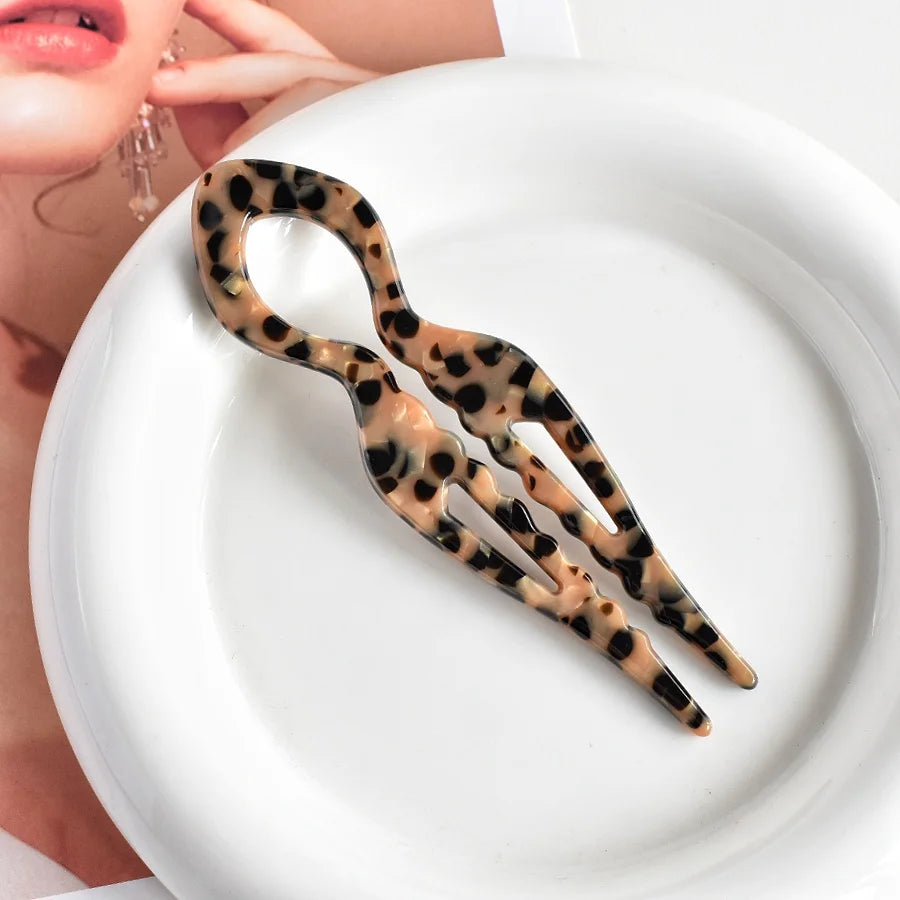 1 PC Acrylic Fish Tail U-shaped Hairpin - French Twist Hairpin - Lazy Bun Hairpin - Suitable for all hair types