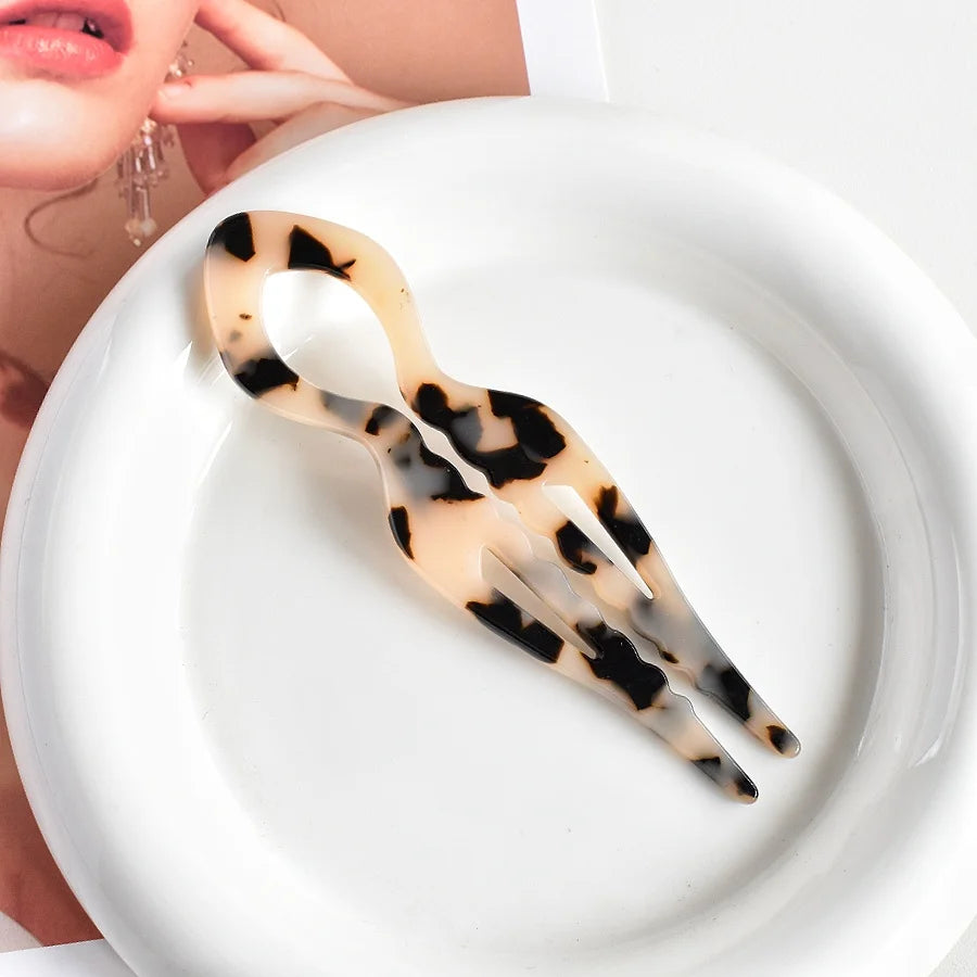 1 PC Acrylic Fish Tail U-shaped Hairpin - French Twist Hairpin - Lazy Bun Hairpin - Suitable for all hair types