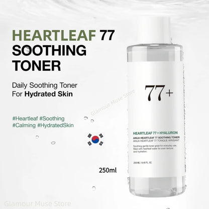 Coffret de produits de soins coréens ANUA Heartleaf Set 77 : Tonique apaisant pour l'acné, lotion quotidienne, mousse nettoyante profonde et huile nettoyante pour le visage