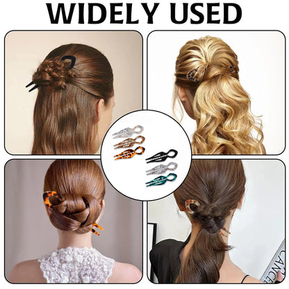 1 PC Acrylic Fish Tail U-shaped Hairpin - French Twist Hairpin - Lazy Bun Hairpin - Suitable for all hair types